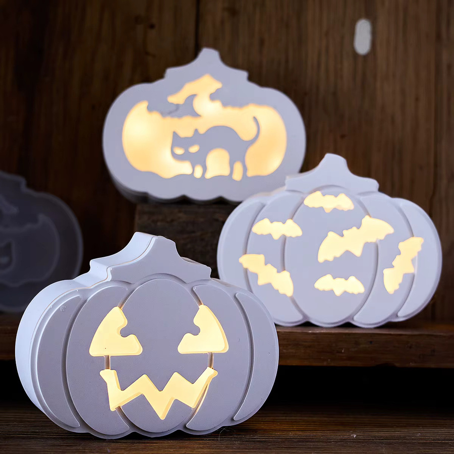 UDOCOOL 3D Hohl Kürbis Silikon Form für Halloween LED Lampe und Harz-Gips-Ornamente, Farbe: Weiß - Bild 5
