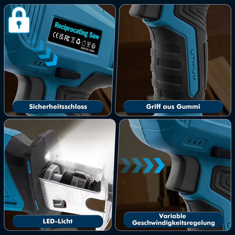 Makita LXT Bürstenlose Akku-Säbelsäge mit 1280W und 4000 U/min, variable Geschwindigkeit für Metall und Holz, kompatibel mit 18V Akkus - Bild 3