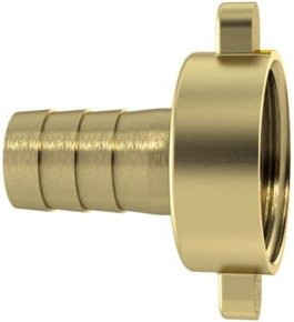 Riegler Schlauchverschraubung aus Messing mit Überwurfmutter und Flachdichtung, Farbe: Gold, G 3/4x19 - Bild 1