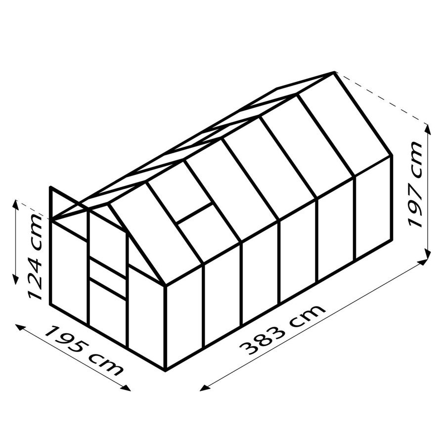 Vitavia Gewächshaus Comet 7500 aus Aluminium mit 7,5 m² Fläche und 4 mm Hohlkammerplatten - Bild 2