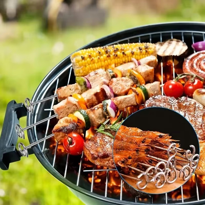 Edelstahl Spießständer für 6Qt und 8Qt Luftfritteusen, vertikaler Multi-Pin-Grillhalter für Küchenkabobs, Farbe: Silber, B/T/H: 20,0 x 13,0 cm - Bild 5