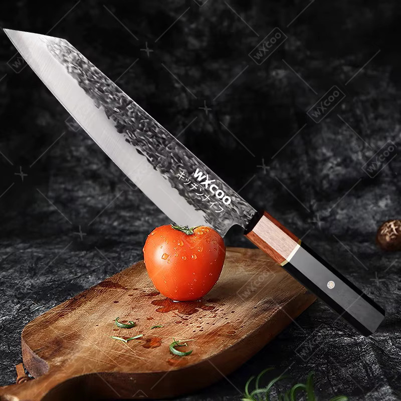 WXCOO Handgefertigtes japanisches Chefmesser aus geschmiedetem Stahl mit Holzgriff in Silber - Bild 4