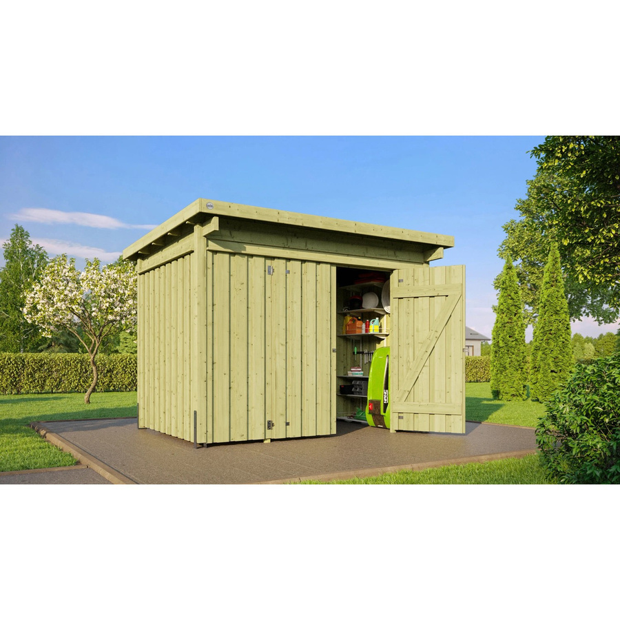 WEKA Holz-Lagerhaus Varius mit Flachdach in Natur, B/T: 288 x 199 cm - Bild 2
