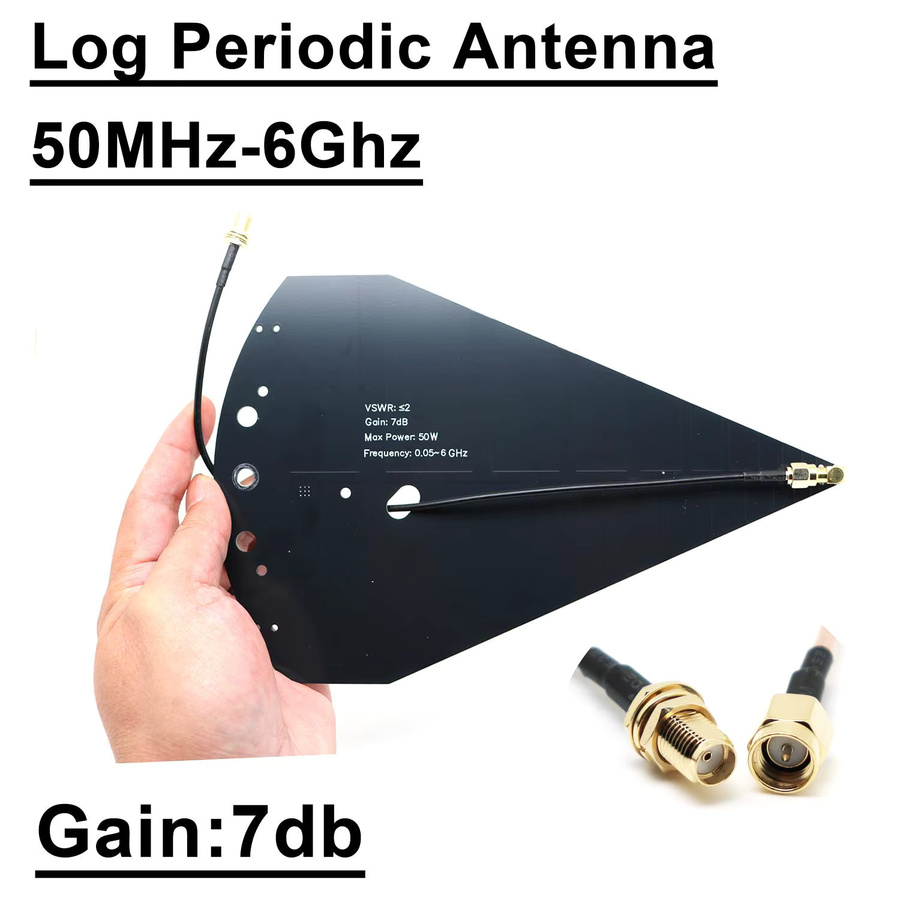 DykbRadio Logarithmisch-Periodische Richtantenne 50MHz-6GHz in Schwarz für 2,4G 5G 5,8GHz HF-Signalantenne für Amateurfunk-Verstärker und Spektrumnetzwerkanalysator VNA - Bild 3