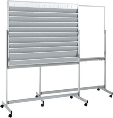 Mobile Planungstafel Eichner Whiteboard für 45 Auftragstaschen, Farbe: Weiß, B/T/H: 155,0 x 64,0 x 194,5 cm - Bild 1