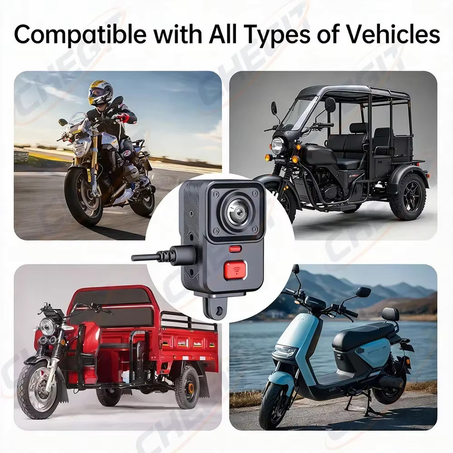 WDSZKMYF Motorrad-Dashcam mit Einzel- oder Doppellinse, wasserdichte Action-Camera mit 2K Front-DVR, 480P Rückkamera, GPS und Nachtsicht, Schwarz - Bild 6