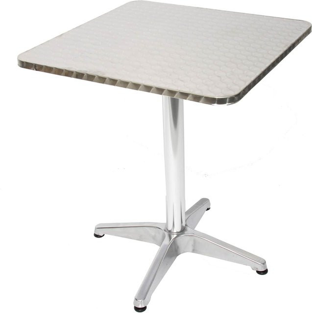 Rechteckiger MCW Alu-Bistrotisch Gartentisch in Silber, Breite: 60 cm, Höhe: 28 cm - Bild 1