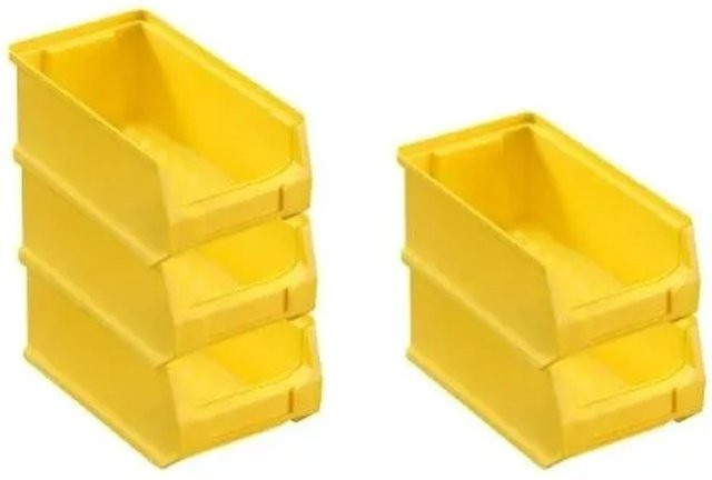 PROREGAL SparSet 5x Sichtlagerboxen Gelb, H x B x T: 7,5 x 10 x 17,5 cm, 0,8 Liter Sichtlagerbehälter - Bild 1