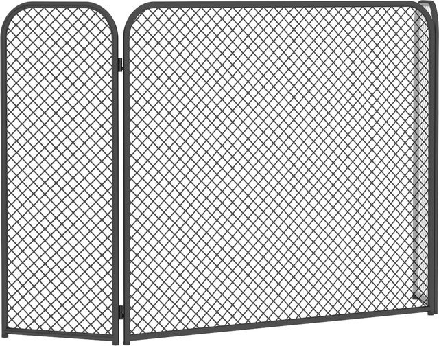 HOMCOM Kaminschutzgitter aus Metall in Schwarz, 3-teiliges faltbares Funkenschutzgitter mit geometrischem Design, Breite: 100 cm, Höhe: 51 cm - Bild 1