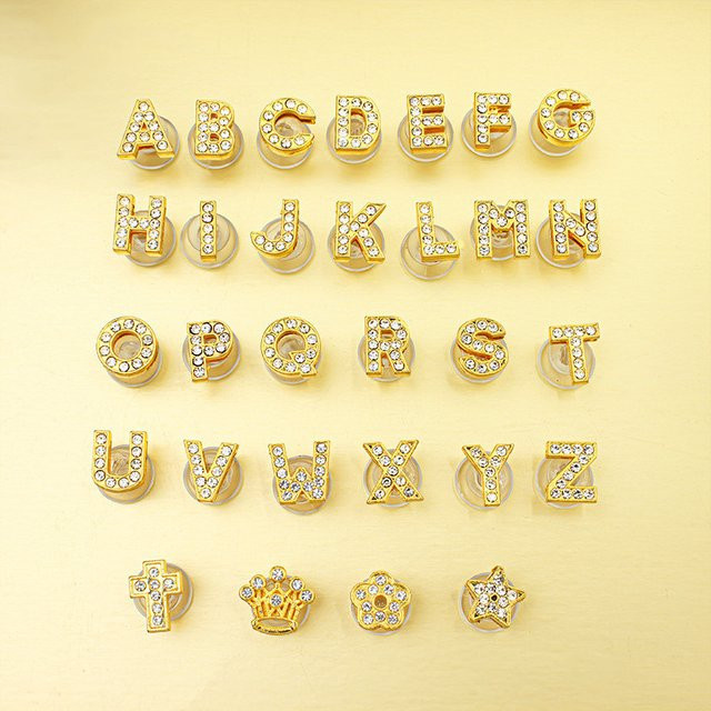 SMATLELF Charms, Goldene Buchstaben, Kristall, Diamant, Kinder - Bild 1