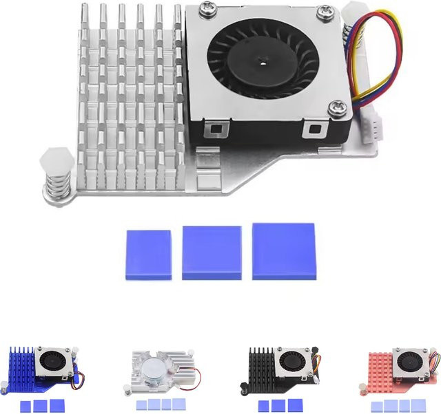 Raspberry Pi 5 Active Cooler Aluminium Kühler mit PWM-Lüfter in Silber oder Schwarz - Bild 1