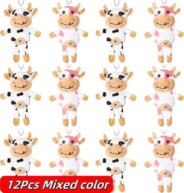 Linyi toy Plüsch Kuh Schlüsselanhänger, Stofftier, beige, gepunktet - Bild 1