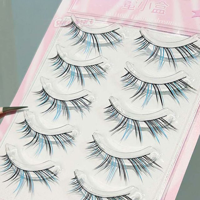 Cotremyp Mxh411 03 Falsche Wimpern, bunte Wispy-Wimpern, Farbverlauf, Unisex - Bild 1