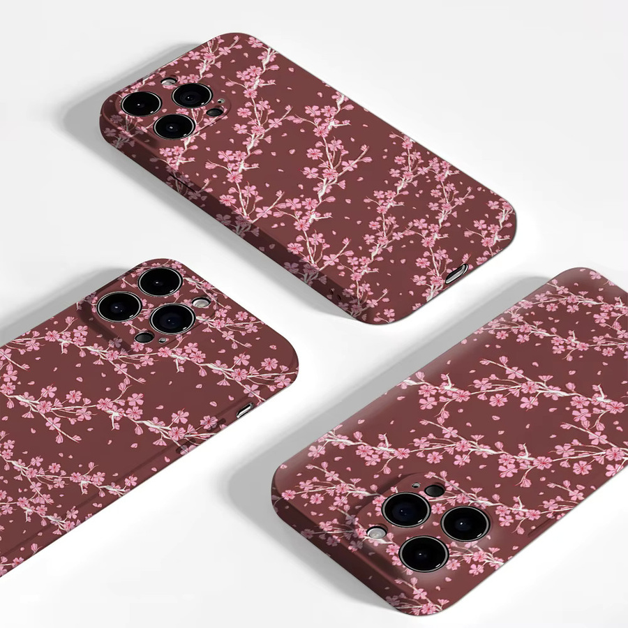 Potdemiel Robuste Handyhülle mit Kirschblüten-Design in Pink für iPhone 17 16 15 14 13 Pro Max Plus mit Magnetfunktion - Bild 3