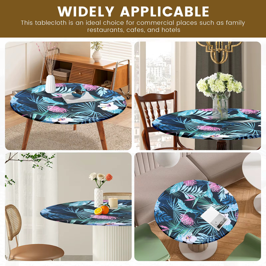 Willstar Runde Tischdecke mit floralem Muster aus Polyester, wasserabweisend und ölbeständig, Multicolour, Durchmesser: 100 cm - Bild 6