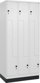 C+P Z-Spind Classic PLUS mit 6 Fächern und Sockel, Farbe: Grau/Weiß, B/T/H: 90 x 50 x 195 cm - Bild 1