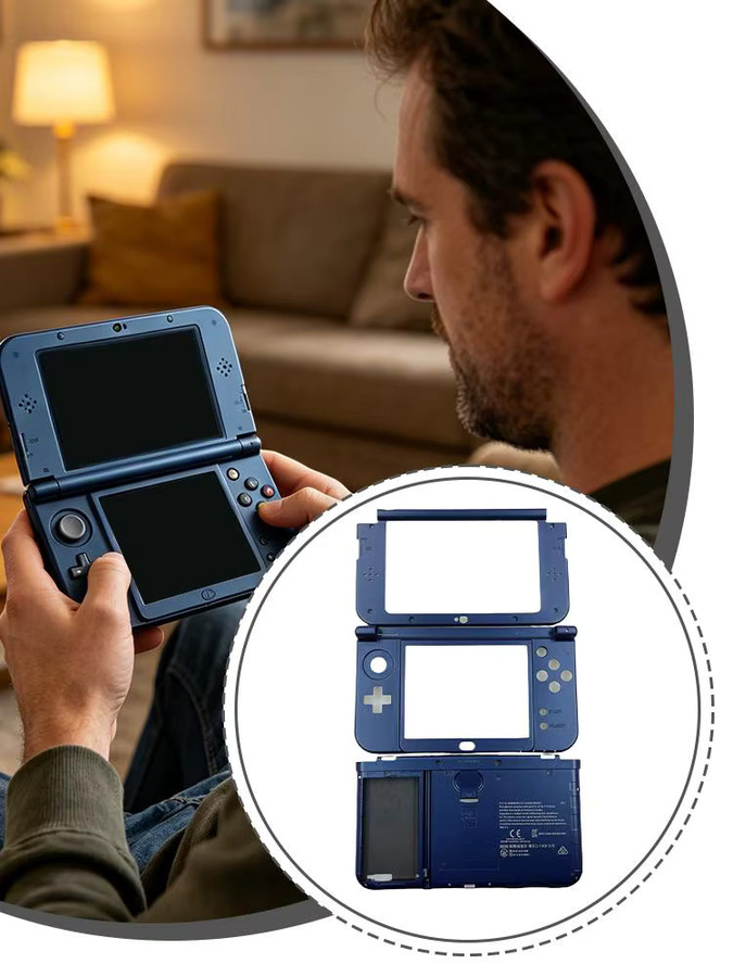 Komplettes Ersatzgehäuse-Set für Nintendo New 3DS XL LL Spielkonsole inklusive Tasten in Blau - Bild 5