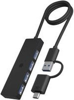 Icy Box USB-Hub IB-HUB1424-C3 in Schwarz mit USB-A und USB-C Anschlüssen - Bild 1