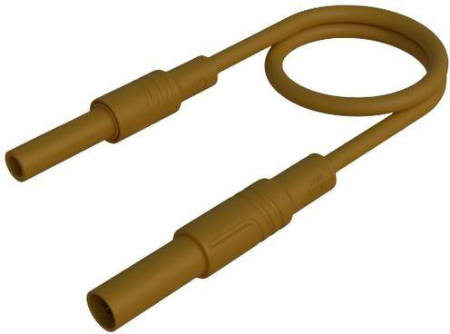 Hirschmann Test & Measurement MAL S GG-B 100/2,5 br Sicherheits-Messleitung mit 4mm Sicherheits-Stecker und 4mm Sicherheits-Buchse, Farbe: Braun, Länge: 100 cm - Bild 1