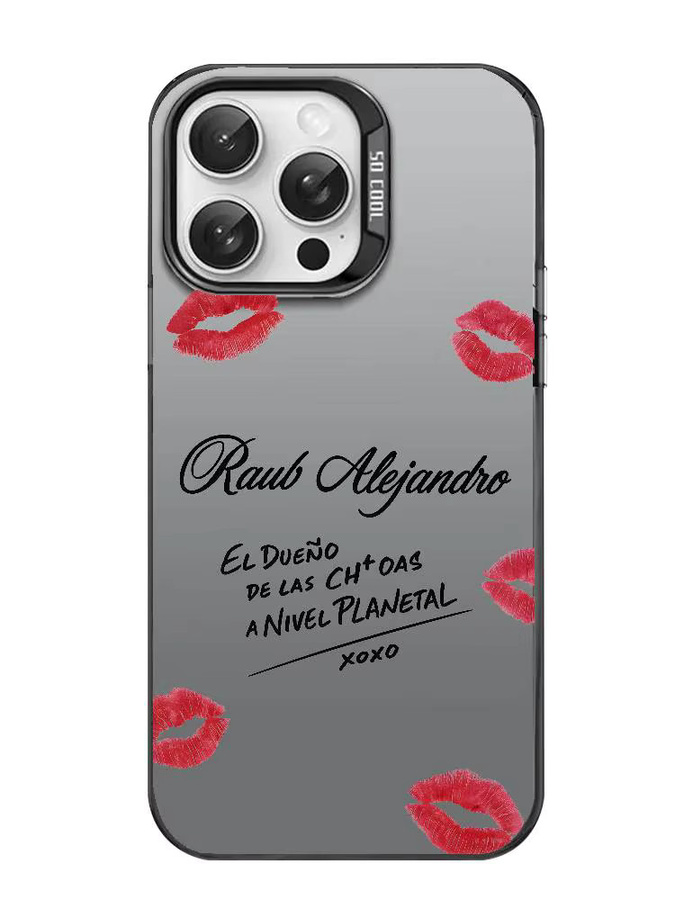 Handyhülle Rapper Rauw Alejandro für iPhone 11 bis 17 Pro Max in Schwarz Lila Matt Laser Metallic Aurora Design - Bild 5