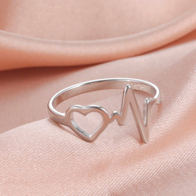 Cazador Ring, Herzschlag, Edelstahl, Silber, Damen - Bild 1