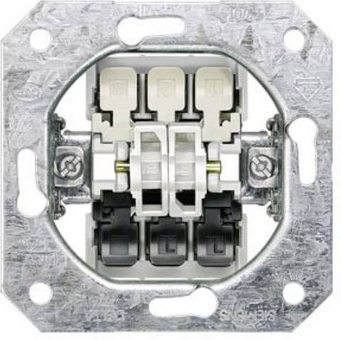 Siemens DELTA Doppeltaster UP-Einsatz in Weiß, 1S 1Ö/1S 10A 250V, 5TD2115 - Bild 1