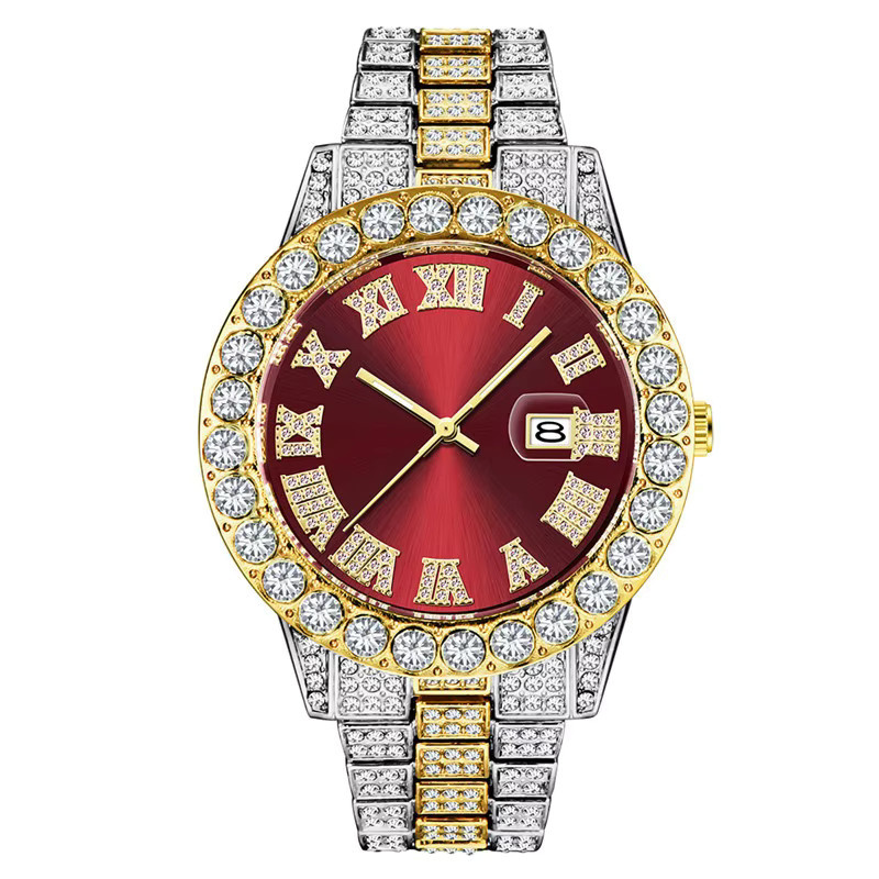 TVK Armbanduhr Edelstahl, Gold, Diamantbesetzt, Unisex - Bild 2