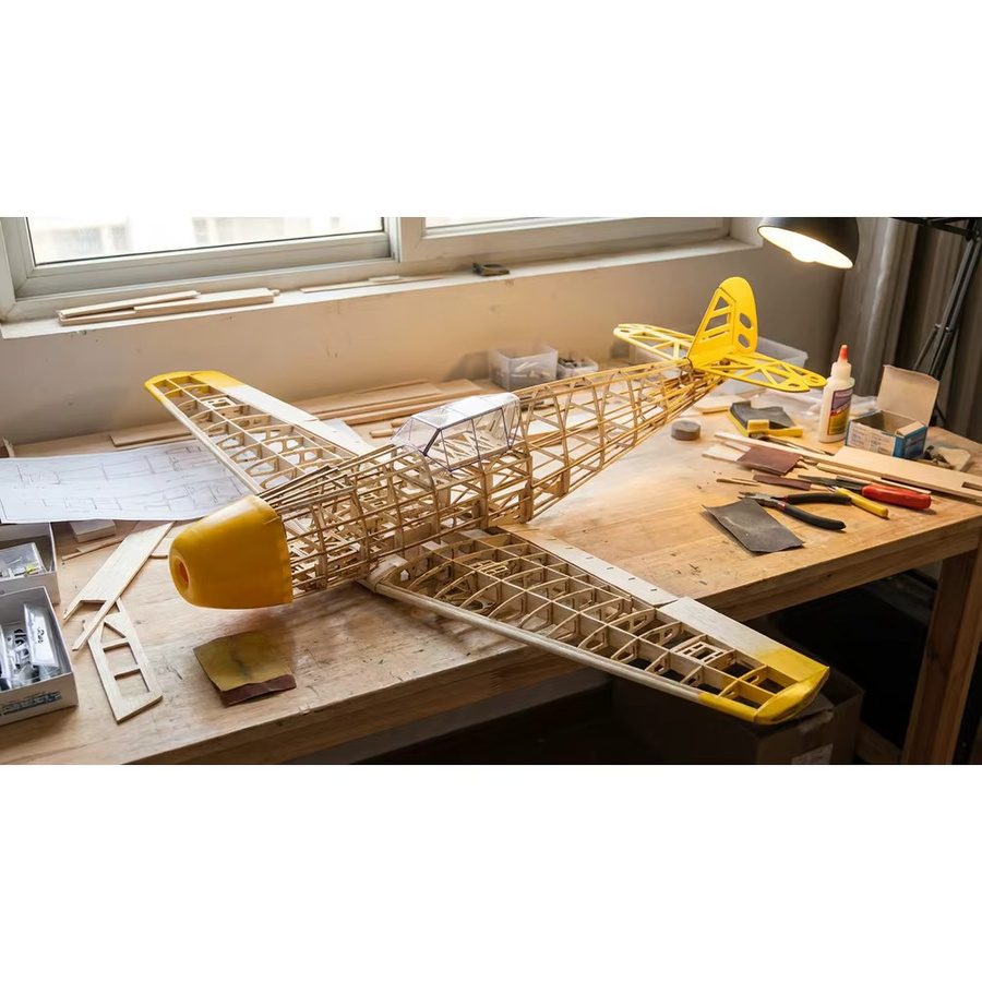 BF109 Flugmodell, Bausatz, 1020mm, Balsaholz - Bild 2
