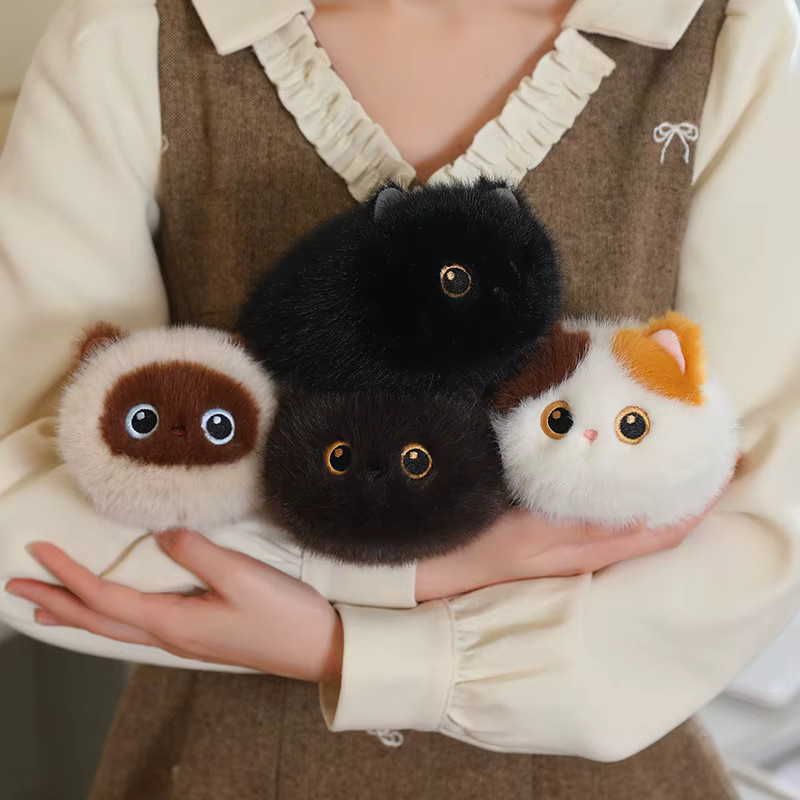 Molutian Schwarze Katze, siamesisches Kätzchen, Plüschtier, 20 cm - Bild 3