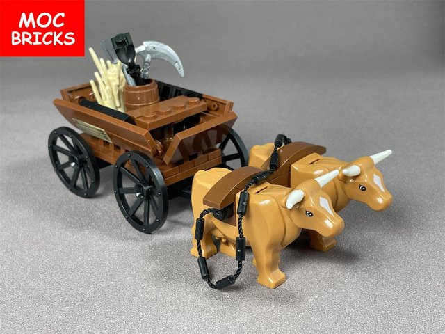 Yiran Toy City Bricks Kuh Rinderkarren Ochsen Bauernhof Bausteine Zubehör - Bild 1