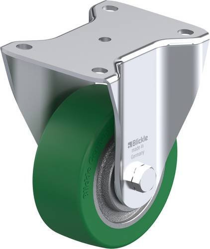 Blickle Bockrolle 127K in Silber und Grün mit 125 mm Rad-Durchmesser und 450 kg Tragfähigkeit - Bild 1