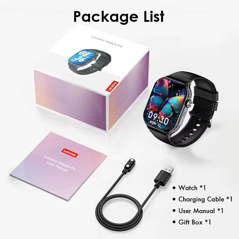 Lenovo Fit F101 Smartwatch mit 1,96 Zoll HD AMOLED Display, Bluetooth-Anrufe, Herzfrequenzmessung und Wasserdichtigkeit, Farbe: Grau - Bild 5