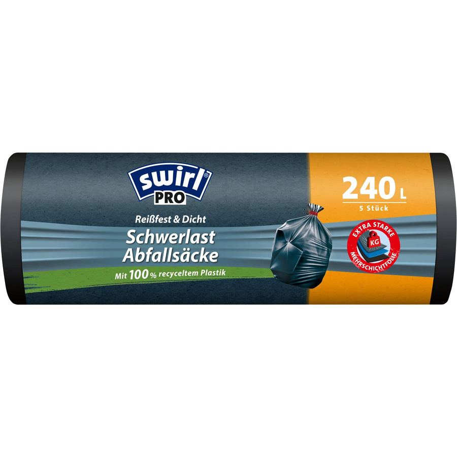 Swirl Profi Schwerlast-Abfallsäcke Schwarz 240 l, 5 Stück - Bild 2