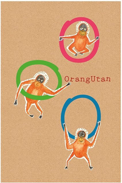 Komar Wandbild ABC Animal O Poster für Kinder, Mehrfarbig, Breite: 30 cm, Höhe: 40 cm - Bild 1