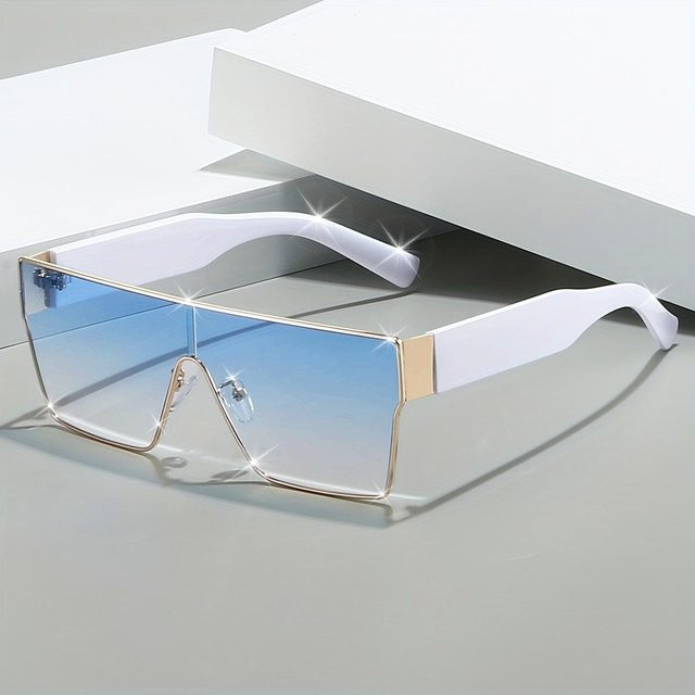Aoseides Sonnenbrille, quadratisch, randlos, Unisex, grau, blau - Bild 1