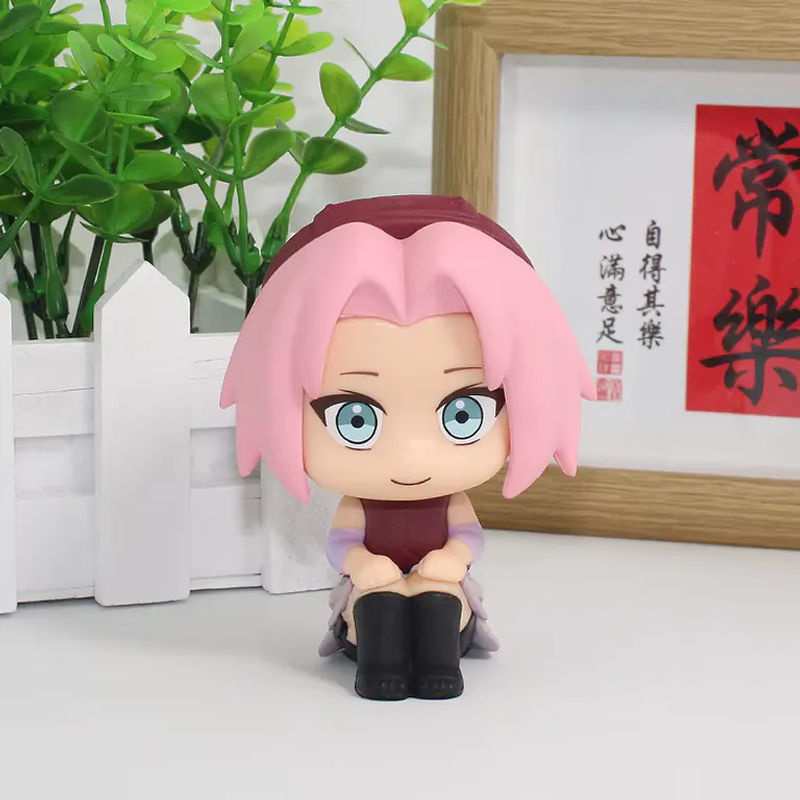 Bandai Naruto Chibi Figuren Gaara und Sakura als dekorative Kunststoff-Figuren in Mehrfarbig und Rot für dein Auto oder deinen Schreibtisch - Bild 3