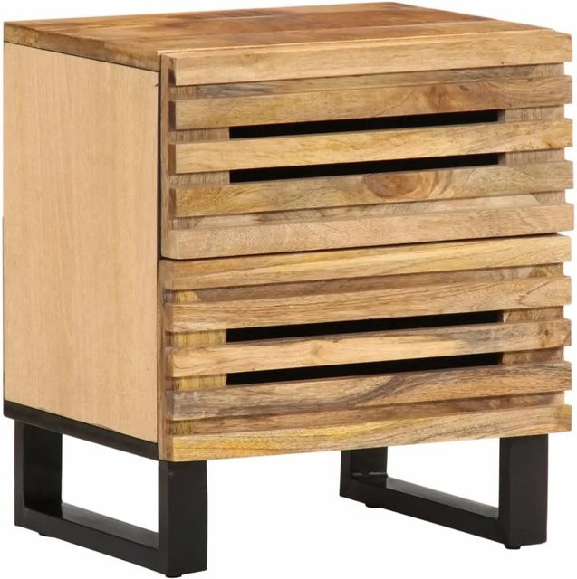 vidaXL Nachttische Set aus Mangoholz in Braun, 2 Stück, B/T/H: 40 x 34 x 46 cm - Bild 1