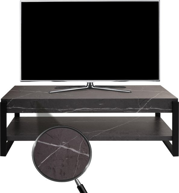 MCW TV-Rack L53 Lowboard in Marmor-Optik Grau, H x B x T: 42 x 120 x 44 cm - Bild 1