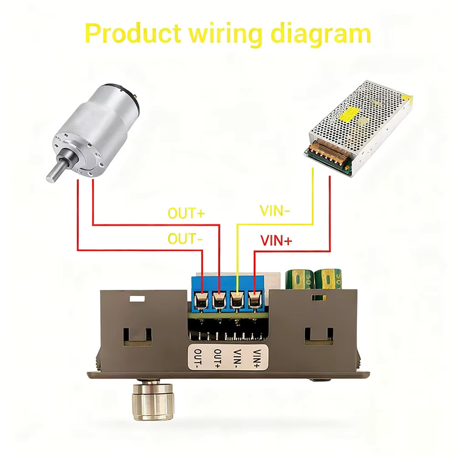 Aideepen DMC02 DC-Motordrehzahlregler mit Vorwärts-/Rückwärtsschaltung, stufenlose Einstellung, 12-30 V und MODBUS TTL Unterstützung, Schwarz - Bild 5