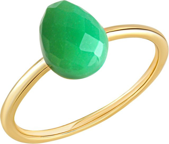Jamelli Ring 925 Silber, vergoldet, Chrysopras, Damen - Bild 1