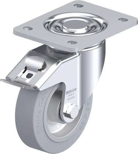 Blickle Lenkrolle LH-ALEV 125K-3-FI-SG mit Feststeller in Silber/Grau, Rad-Durchmesser: 125 mm, Tragfähigkeit: 250 kg - Bild 1
