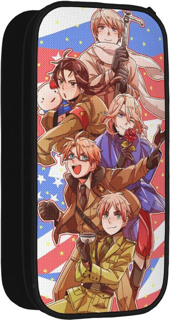Doppellagiges Federmäppchen Hetalia Achsenmächte Merch von Fancy Style Studio, buntes Stifteetui und Kosmetiktasche aus Polyester - Bild 1