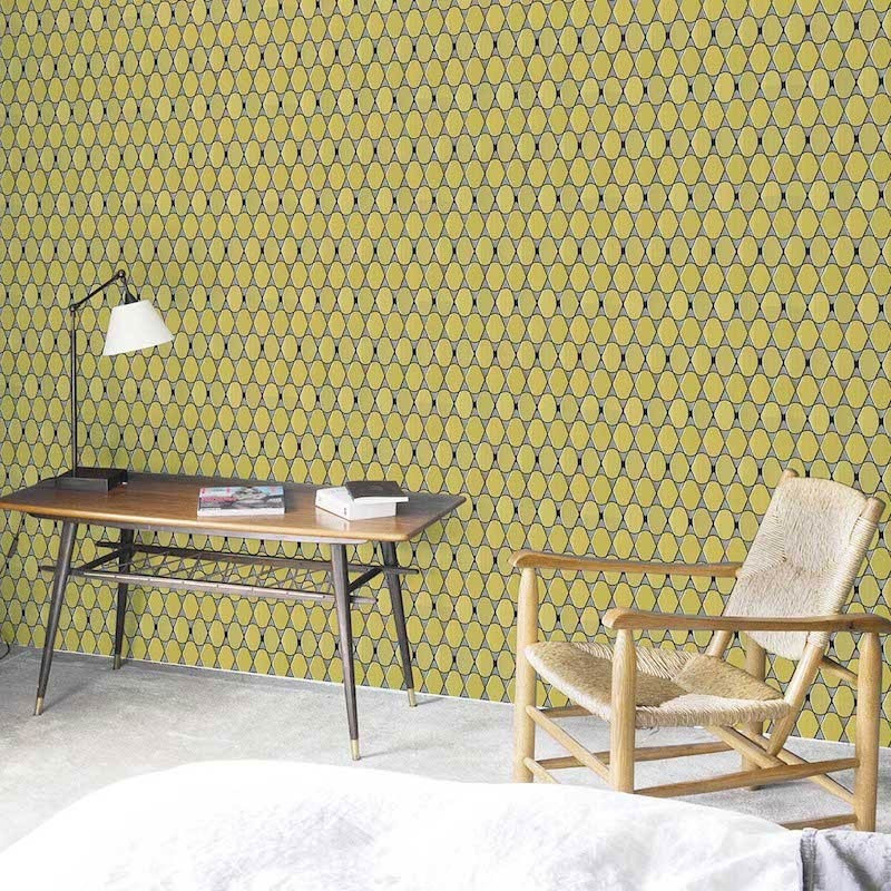 Nobilis Wallpaper L'Illusion SLN40 Vlies Tapete mit abstraktem geometrischem Design in Gelb - Bild 1