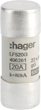Hager LF520G Feinsicherung Silber, 10 Stück, Durchmesser: 22 mm, Länge: 58 mm - Bild 1