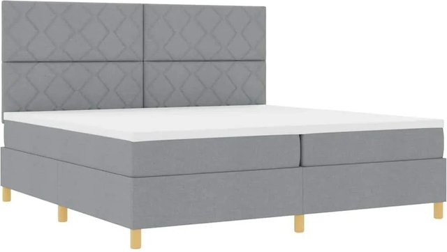 vidaXL Boxspringbett mit Kopfteil in Grau mit Schubladen und modernem Design B/T/H: 200 x 200 x 203 cm - Bild 1