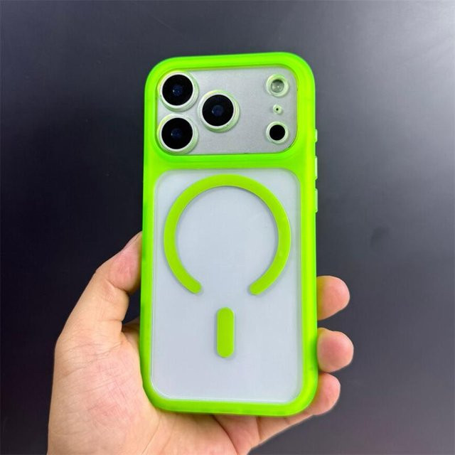 Apple Magnetische Hülle für iPhone 17, 17 Pro, 17 Pro Max und iPhone 16, 16 Pro, Transparent Grün mit berührbarer Kamerataste und MagSafe Unterstützung - Bild 1