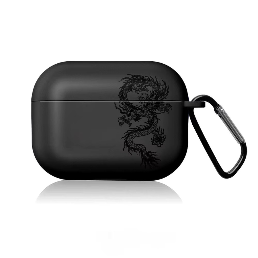 Schutzhülle mit Drachenmuster für Apple AirPods 4, 3, 2 und Pro (1, 2, 3) in Schwarz - Bild 7