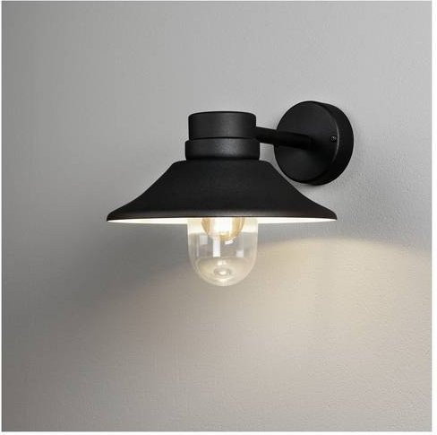 Konstsmide Vega Außenwandleuchte Schwarz aus Aluminium und Glas mit E27 Fassung, B/H: 26,5 x 29 cm - Bild 1
