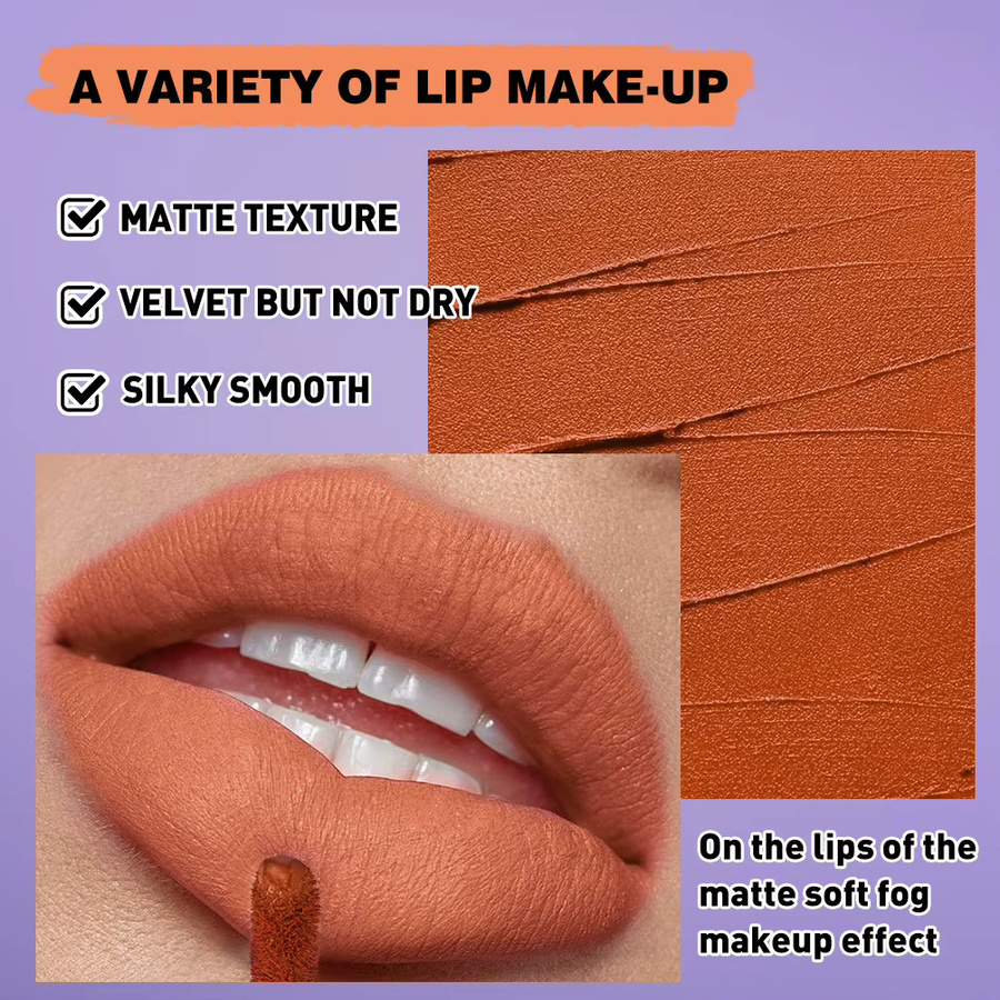 QIBEST Flüssiger Lippenstift, Matt, Orange - Bild 2