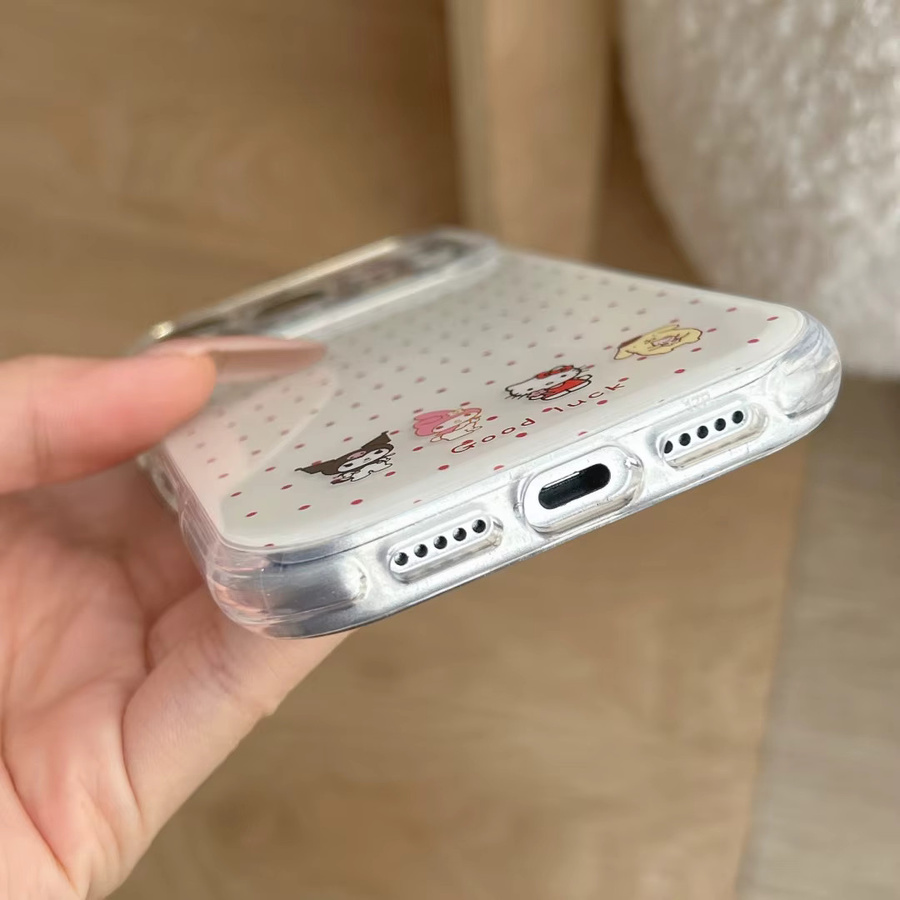 Sanrio Hello Kitty Handyhülle mit Polka Dot Design und Kameralinsen-Schutz für iPhone 17, 16, 15, 14 Pro Max und 17 Pro in Weiß - Bild 2